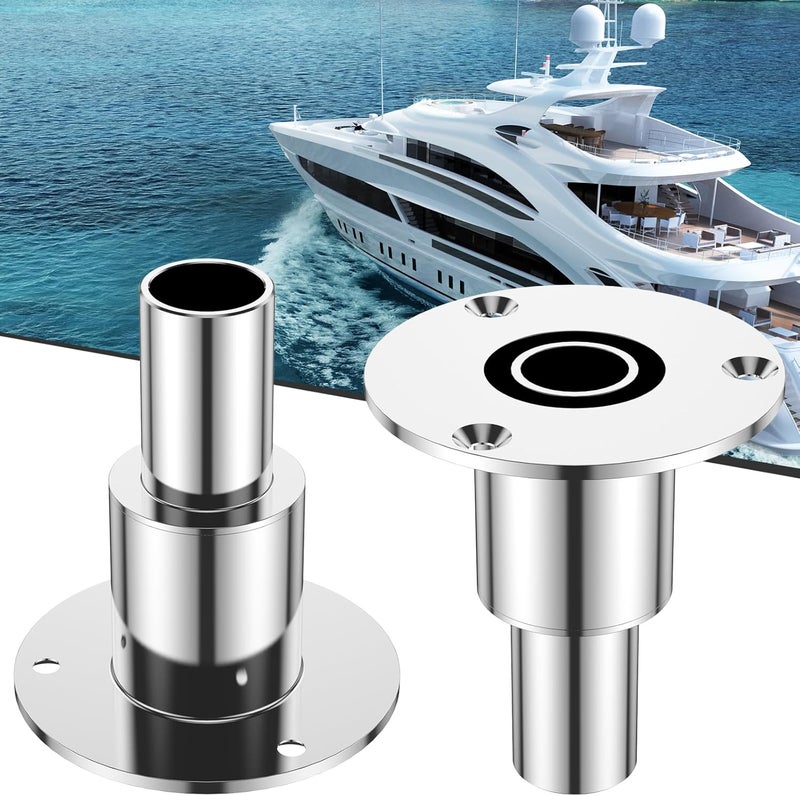 KNFFSAAJL Stainless Steel 316 Straight Thru Hull Exhaust Skin Diesel Heater Exhaust Pipe Thru Wall Fitting 24mm Tube Pipe Socket Hardware Through Hull Exhaust for Boats Car Truck Diesel Parking Heaters - Image 2